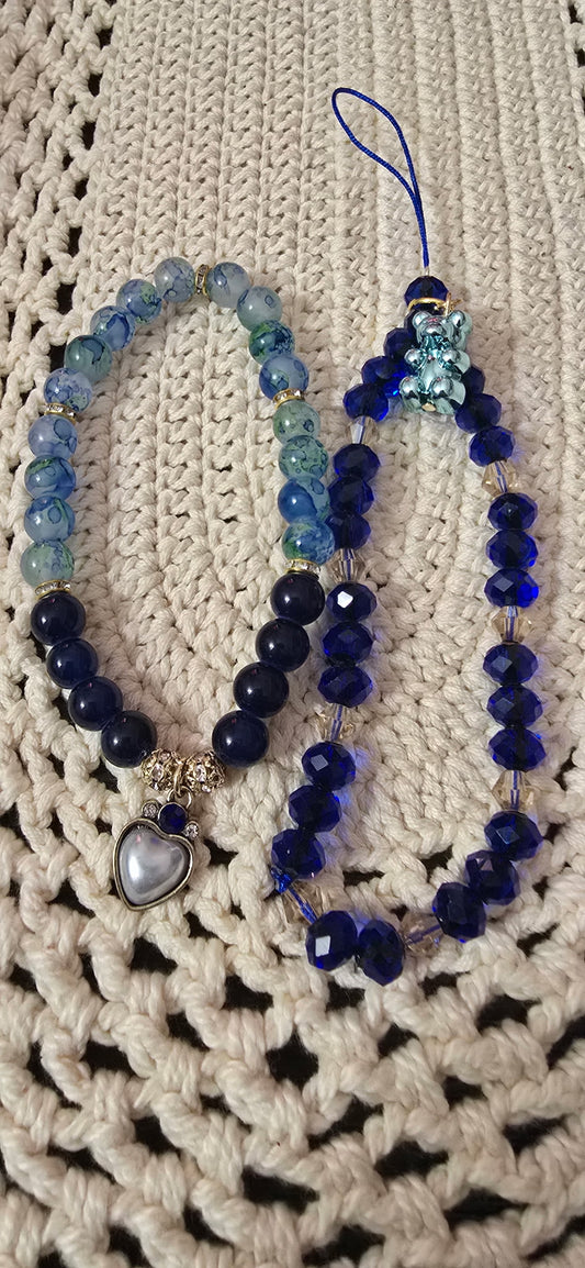 Blue Bracelet w/ Blue Phone Charm