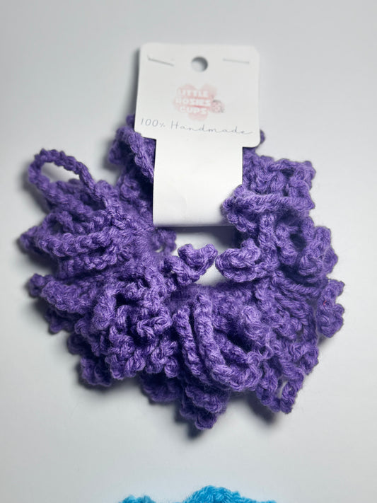 Purple Crochet Scrunchie