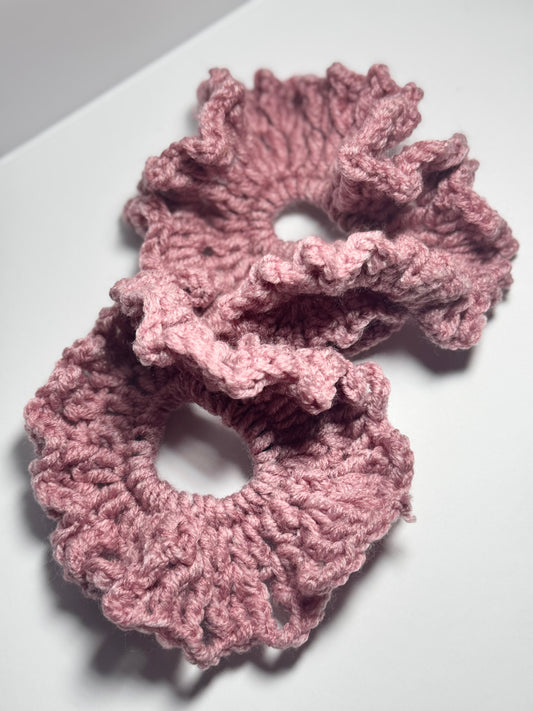 Light Pink Crochet Scrunchie