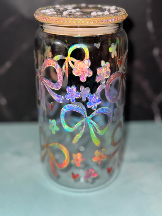 Holographic Bows w/ Rhinestones