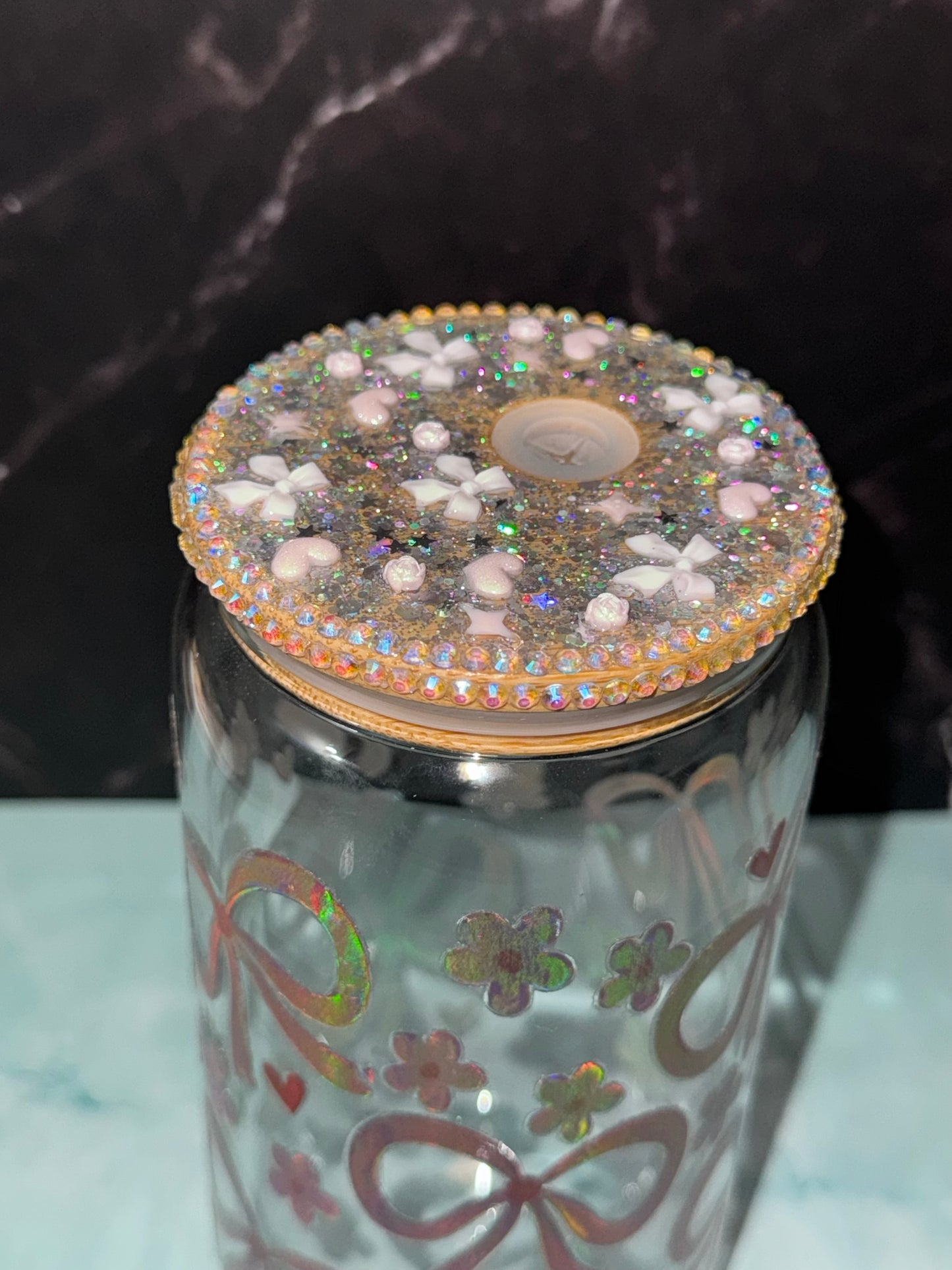 Holographic Bows w/ Rhinestones